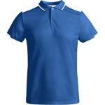 Polo poliéster de manga curta para homem bicolor 140 g/m2 Roly cor azul real