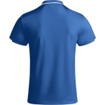 Polo poliéster de manga curta para homem bicolor 140 g/m2 Roly cor azul real segunda vista traseira