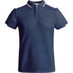 Polo poliéster de manga curta para homem bicolor 140 g/m2 Roly cor azul-marinho