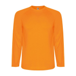 Camisola desportiva manga comprida poliéster para homem 150 g/m² Roly cor cor-de-laranja fluorescente