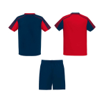 Conjunto desportivo unissexo, poliéster, 2 t-shirts 140 g/m2 Roly cor vermelho segunda vista traseira