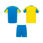 Conjunto desportivo unissexo, poliéster, 2 t-shirts 140 g/m2 Roly cor amarelo segunda vista traseira