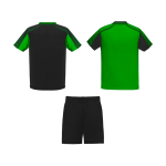 Conjunto desportivo unissexo, poliéster, 2 t-shirts 140 g/m2 Roly cor verde segunda vista traseira