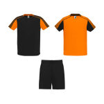 Conjunto desportivo unissexo, poliéster, 2 t-shirts 140 g/m2 Roly cor cor-de-laranja