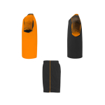 Conjunto desportivo unissexo, poliéster, 2 t-shirts 140 g/m2 Roly cor cor-de-laranja vista lateral