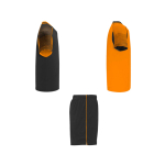 Conjunto desportivo unissexo, poliéster, 2 t-shirts 140 g/m2 Roly cor cor-de-laranja segunda vista com lateral