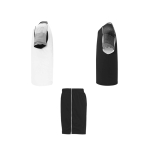Conjunto desportivo unissexo, poliéster, 2 t-shirts 140 g/m2 Roly cor branco/preto vista lateral