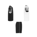 Conjunto desportivo unissexo, poliéster, 2 t-shirts 140 g/m2 Roly cor branco/preto segunda vista com lateral