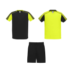 Conjunto desportivo unissexo, poliéster, 2 t-shirts 140 g/m2 Roly cor amarelo fluorescente
