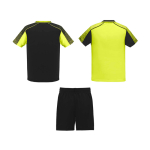 Conjunto desportivo unissexo, poliéster, 2 t-shirts 140 g/m2 Roly cor amarelo fluorescente segunda vista traseira