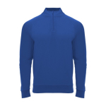Sweatshirt desportiva com meio fecho de correr em poliéster 200 g/m² Roly cor azul real