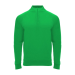 Sweatshirt desportiva com meio fecho de correr em poliéster 200 g/m² Roly cor verde-lima