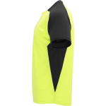 T-shirt desportiva unissexo manga curta em poliéster 140 g/m2 Roly cor amarelo fluorescente vista lateral