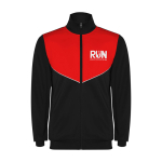 Fato de treino unisex poliéster bicolor a condizer 225 g/m2 Roly cor vermelho vista impressão serigrafia