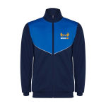 Fato de treino unisex poliéster bicolor a condizer 225 g/m2 Roly cor azul real vista impressão serigrafia