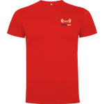 T-shirt de manga curta em algodão para homem 165 g/m² Roly cor vermelho vista impressão serigrafia