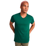 T-shirt de manga curta em algodão com gola em V para homem 155 g/m² Roly cor preto
