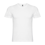 T-shirt de manga curta em algodão com gola em V para homem 155 g/m² Roly cor branco
