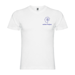 T-shirt de manga curta em algodão com gola em V para homem 155 g/m² Roly cor branco vista impressão serigrafia