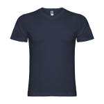 T-shirt de manga curta em algodão com gola em V para homem 155 g/m² Roly cor azul-marinho