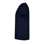 T-shirt de manga curta em algodão com gola em V para homem 155 g/m² Roly cor azul-marinho vista lateral