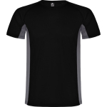T-shirt desportiva de poliéster para homem bicolor 140 g/m2 Roly cor preto