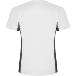 T-shirt desportiva de poliéster para homem bicolor 140 g/m2 Roly cor branco segunda vista traseira