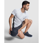 T-shirt desportiva de poliéster para homem bicolor 140 g/m2 Roly cor branco imagem de estilo de vida