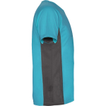 T-shirt desportiva de poliéster para homem bicolor 140 g/m2 Roly cor turquesa segunda vista com lateral