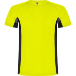 T-shirt desportiva de poliéster para homem bicolor 140 g/m2 Roly cor amarelo fluorescente