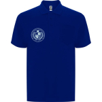 Polo piqué unissexo em algodão e poliéster com bolso 190 g/m² Roly cor azul vista impressão serigrafia