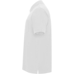 Polo piqué unissexo em algodão e poliéster com bolso 190 g/m² Roly cor branco vista lateral