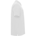 Polo piqué unissexo em algodão e poliéster com bolso 190 g/m² Roly cor branco segunda vista com lateral