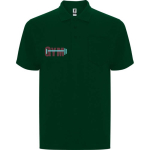 Polo piqué unissexo em algodão e poliéster com bolso 190 g/m² Roly cor verde garrafa vista impressão serigrafia