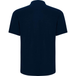 Polo piqué unissexo em algodão e poliéster com bolso 190 g/m² Roly cor azul-marinho segunda vista traseira
