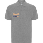 Polo piqué unissexo em algodão e poliéster com bolso 190 g/m² Roly cor cinzento-claro mesclado vista impressão serigrafia