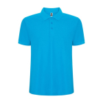 Polo piqué de homem em algodão e poliéster 190 g/m² Roly cor turquesa
