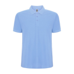 Polo piqué de homem em algodão e poliéster 190 g/m² Roly cor azul-claro
