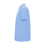 Polo piqué de homem em algodão e poliéster 190 g/m² Roly cor azul-claro vista lateral
