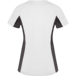 T-shirt desportiva de poliéster para mulher bicolor 140 g/m2 Roly cor branco segunda vista traseira