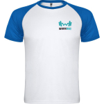 T-shirt desportiva unissexo manga curta poliéster 140 g/m2 Roly cor azul real vista impressão serigrafia