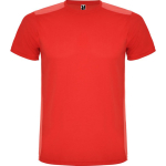 T-shirt desportiva unissexo poliéster manga curta 130 g/m2 Roly cor vermelho