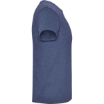 T-shirt jaspeada de algodão e poliéster para homem 150 g/m2 Roly cor azul mesclado segunda vista com lateral