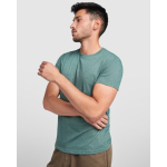 T-shirt jaspeada de algodão e poliéster para homem 150 g/m2 Roly cor verde mesclado imagem de estilo de vida