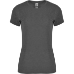 T-shirt jaspeada de algodão e poliéster para mulher 150 g/m2 Roly cor preto