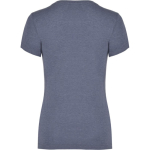 T-shirt jaspeada de algodão e poliéster para mulher 150 g/m2 Roly cor azul mesclado segunda vista traseira