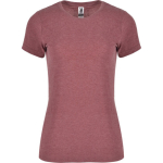 T-shirt jaspeada de algodão e poliéster para mulher 150 g/m2 Roly cor vermelho mesclado