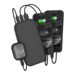 Powerbank retangular para carregar até 3 dispositivos de uma vez 20 W cor titânio quarta vista