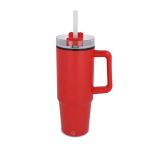 Caneca de aço inoxidável compatível com porta-copos 800 ml cor vermelho