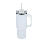 Caneca de aço inoxidável compatível com porta-copos 800 ml cor branco